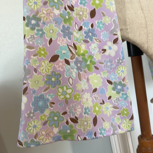 Y2K crop top tie waist floral button down shirt long bell sleeve blouse womens S - Picture 7 of 12